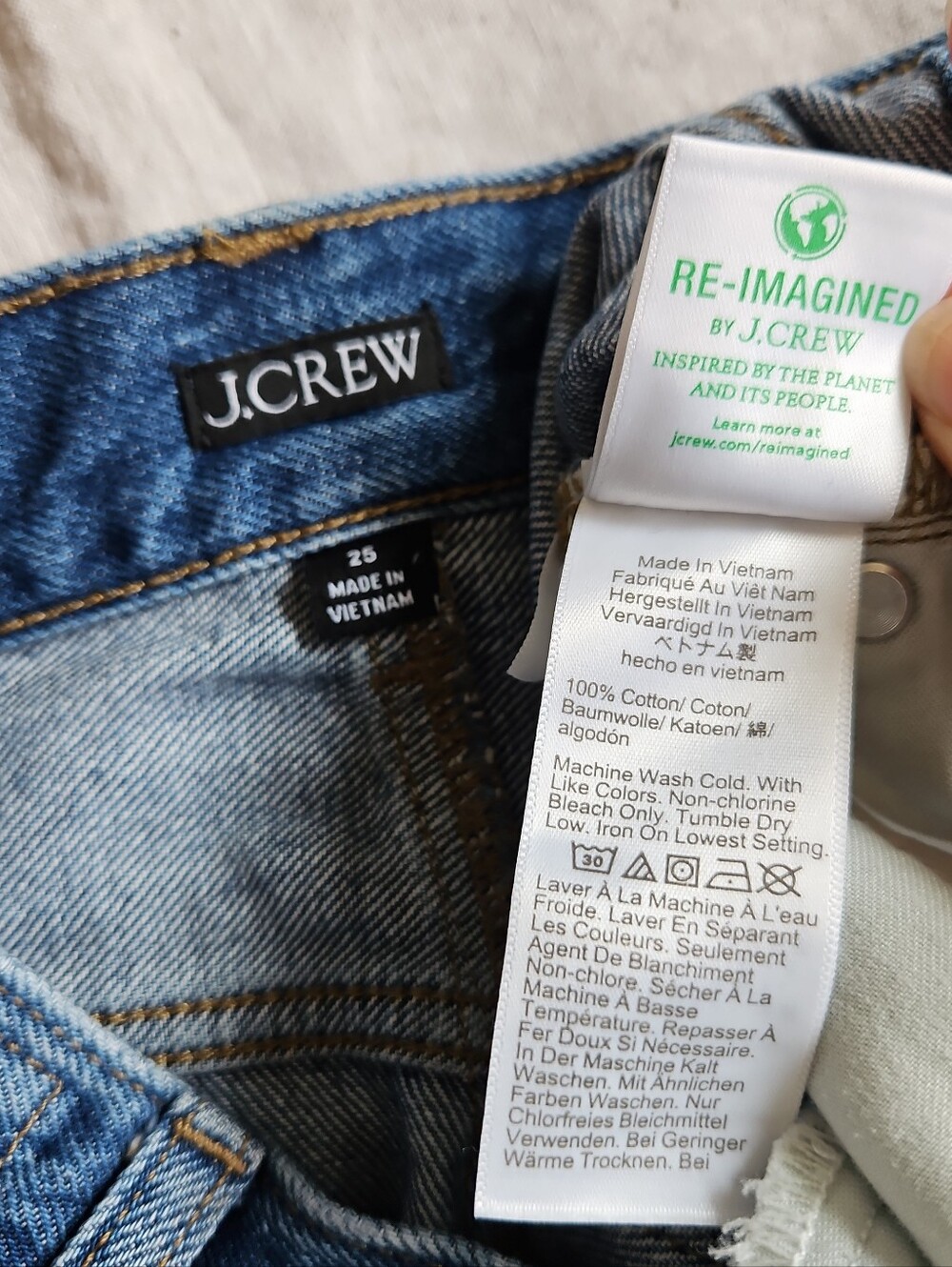 J.Crew Medium Blue High-Waist Denim Shorts Size 25 - Picture 8 of 8